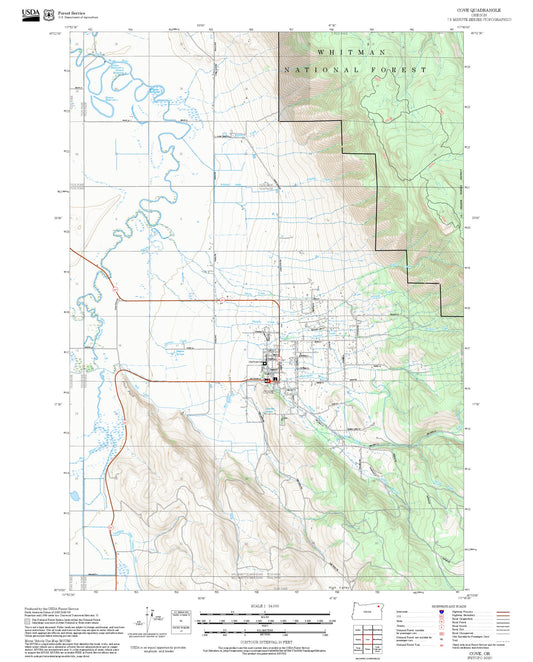 2025 Forest Service Topo Map of Cove Oregon
