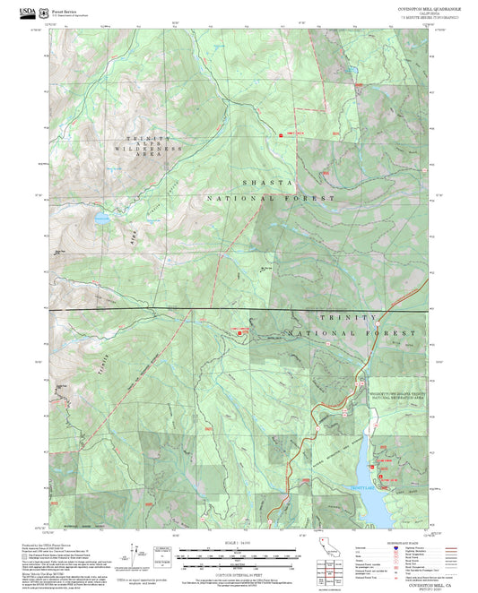 2025 Forest Service Topo Map of Covington Mill California