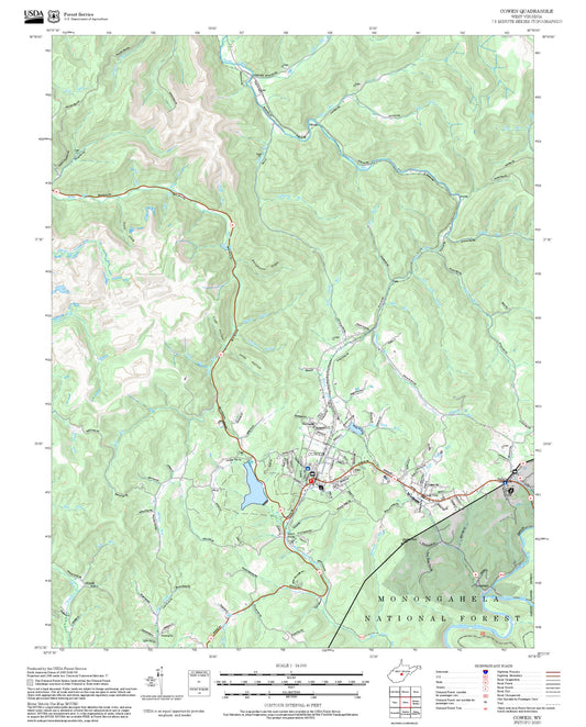 2025 Forest Service Topo Map of Cowen West Virginia