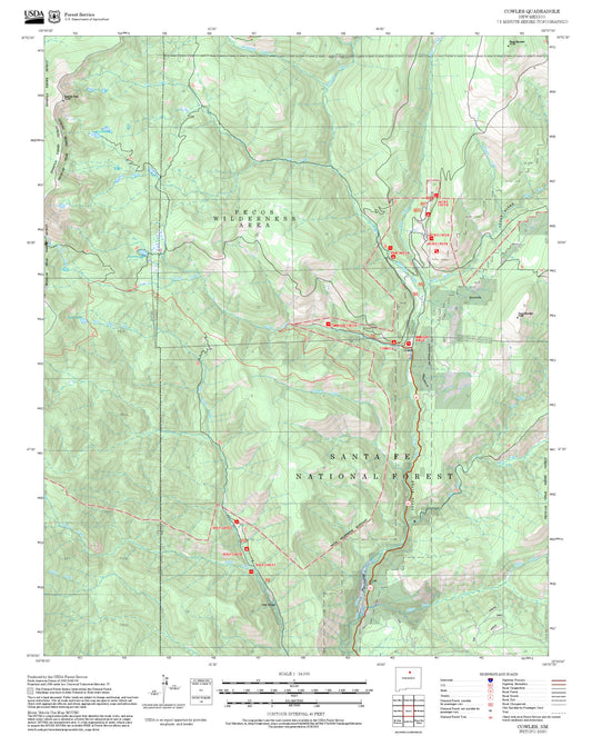2025 Forest Service Topo Map of Cowles New Mexico
