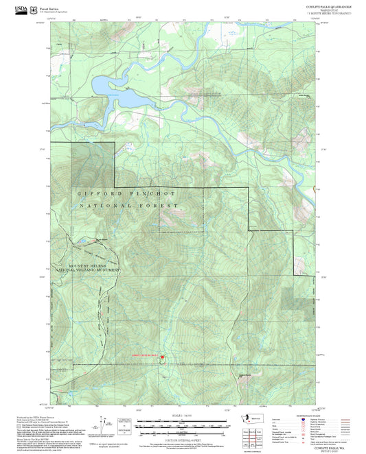 2025 Forest Service Topo Map of Cowlitz Falls Washington