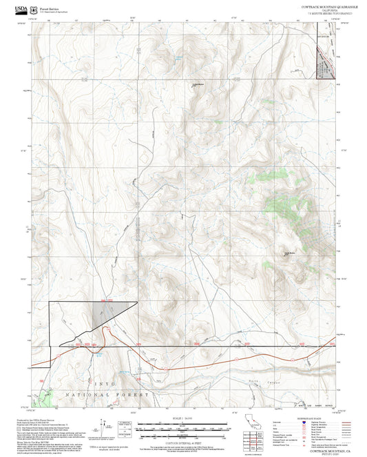 2025 Forest Service Topo Map of Cowtrack Mountain California
