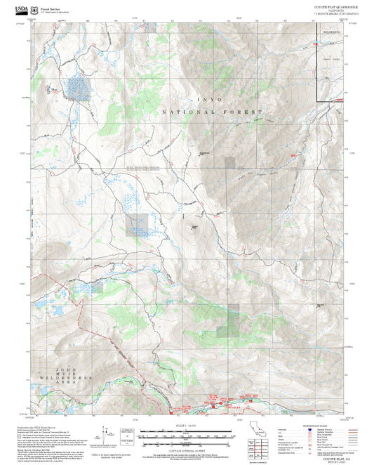 2025 Forest Service Topo Map of Coyote Flat California