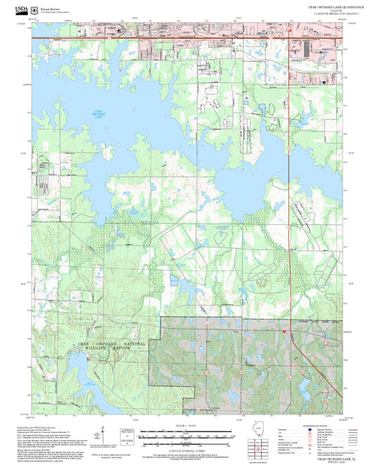 2025 Forest Service Topo Map of Crab Orchard Lake Illinois