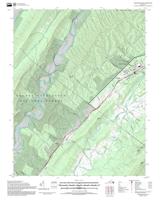 2025 Forest Service Topo Map of Craigsville Virginia