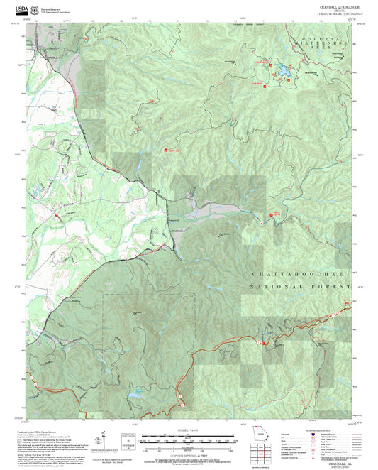 2025 Forest Service Topo Map of Crandall Georgia