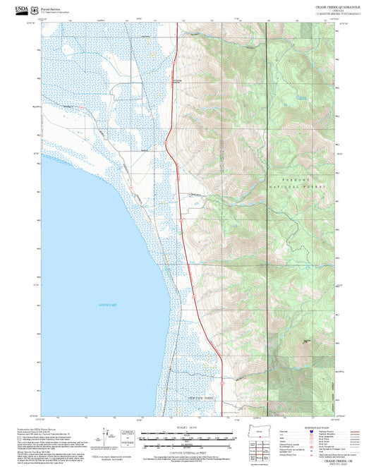 2025 Forest Service Topo Map of Crane Creek Oregon