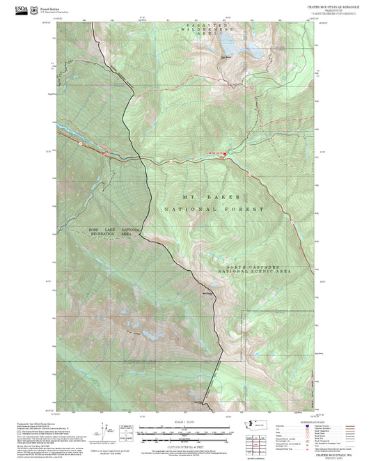 2025 Forest Service Topo Map of Crater Mountain Washington