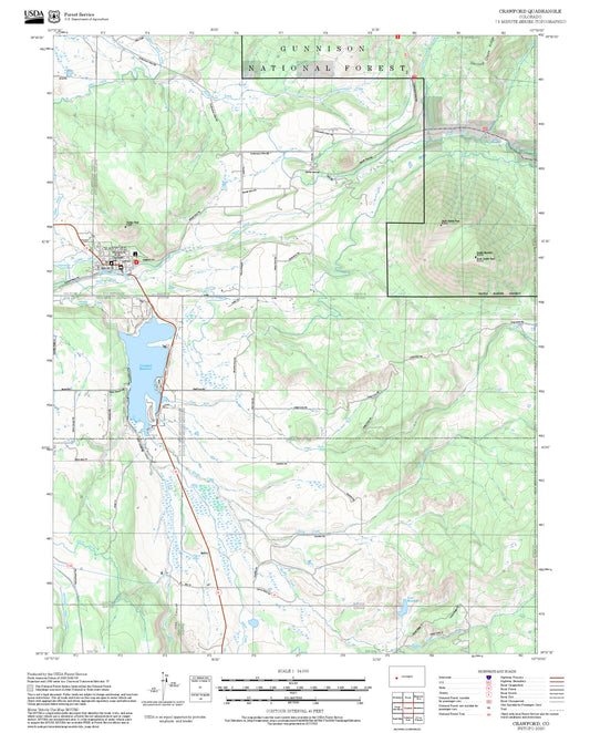 2025 Forest Service Topo Map of Crawford Colorado