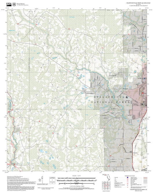 2025 Forest Service Topo Map of Crawfordville West Florida