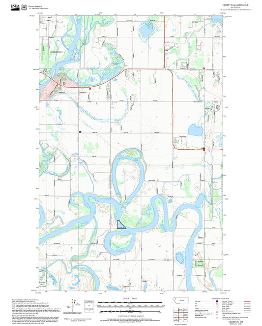 2025 Forest Service Topo Map of Creston Montana