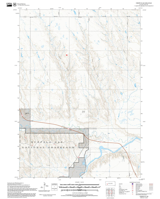 2025 Forest Service Topo Map of Creston South Dakota