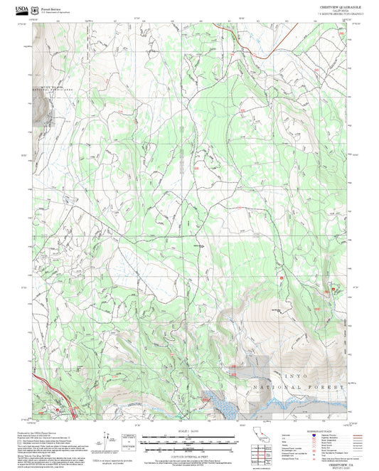2025 Forest Service Topo Map of Crestview California