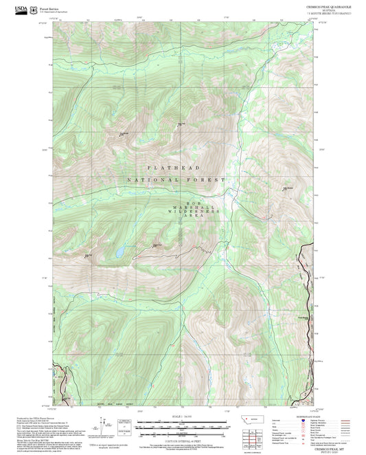 2025 Forest Service Topo Map of Crimson Peak Montana