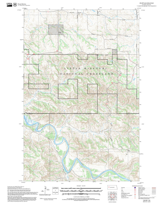 2025 Forest Service Topo Map of Croff North Dakota