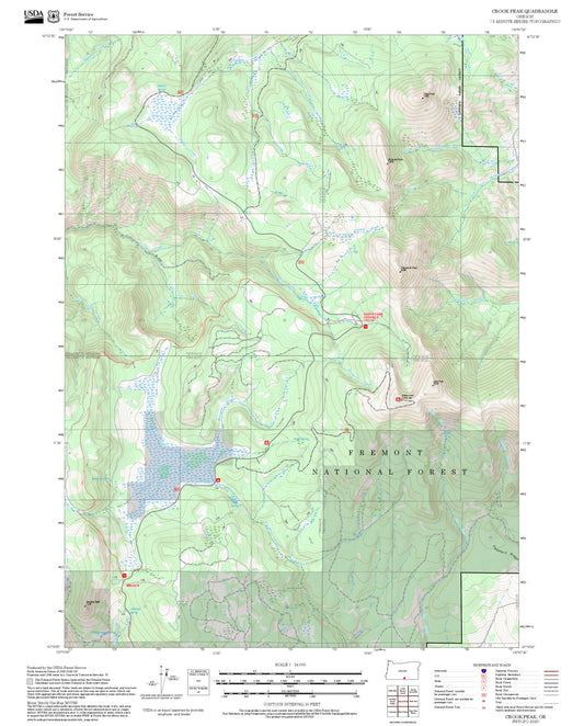 2025 Forest Service Topo Map of Crook Peak Oregon