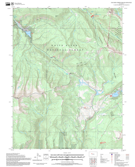 2025 Forest Service Topo Map of Crooked Creek Pass Colorado