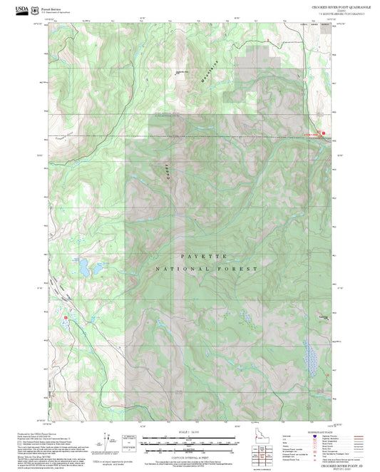 2025 Forest Service Topo Map of Crooked River Point Idaho