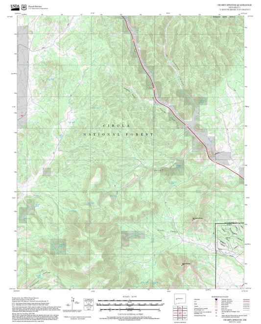 2025 Forest Service Topo Map of Crosby Springs New Mexico
