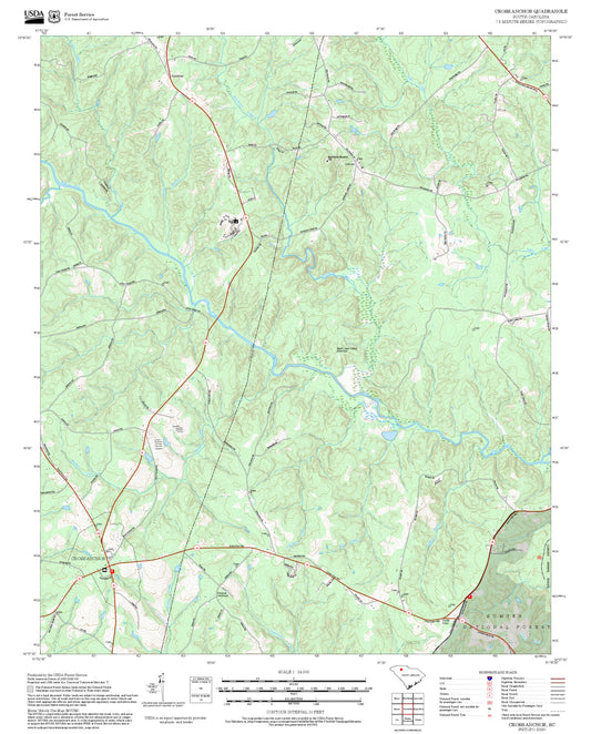 2025 Forest Service Topo Map of Cross Anchor South Carolina