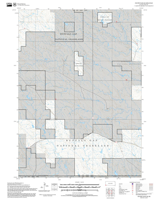 2025 Forest Service Topo Map of Crowe Dam South Dakota