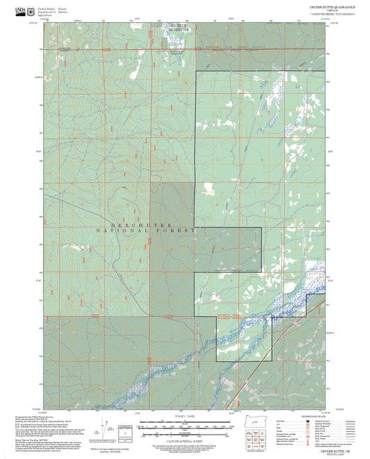 2025 Forest Service Topo Map of Cryder Butte Oregon
