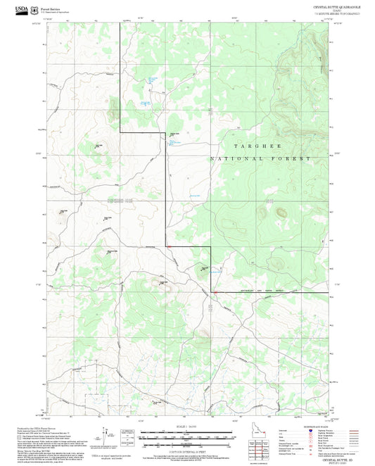 2025 Forest Service Topo Map of Crystal Butte Idaho