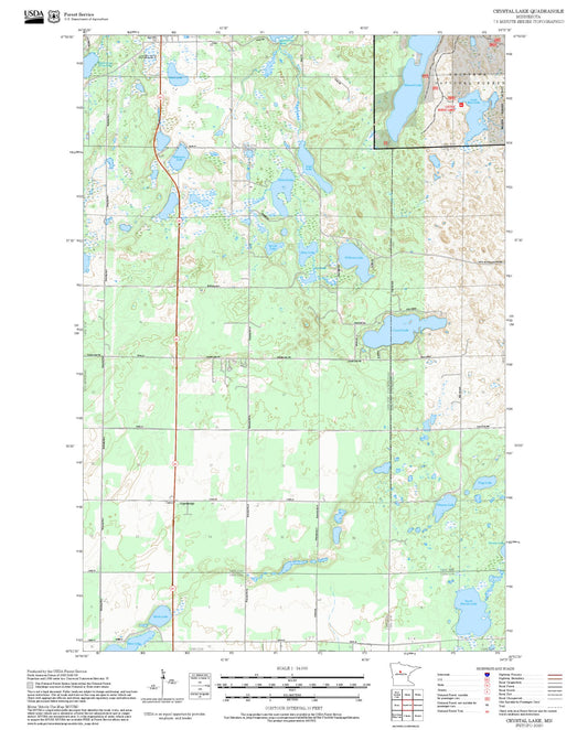 2025 Forest Service Topo Map of Crystal Lake Minnesota