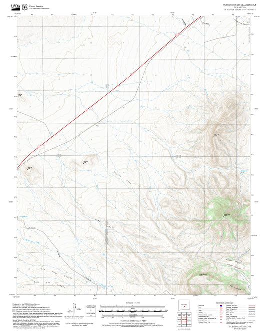 2025 Forest Service Topo Map of Cub Mountain New Mexico