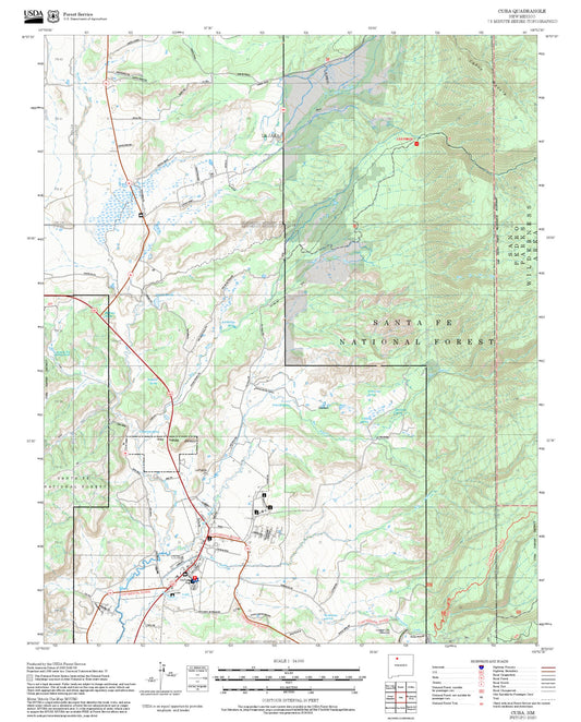 2025 Forest Service Topo Map of Cuba New Mexico