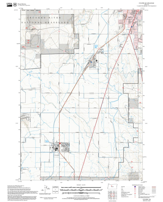 2025 Forest Service Topo Map of Culver Oregon