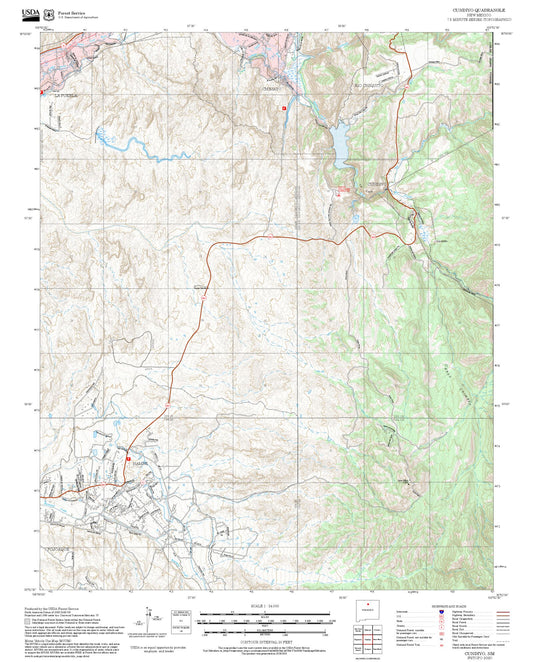 2025 Forest Service Topo Map of Cundiyo New Mexico