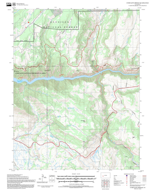 2025 Forest Service Topo Map of Curecanti Needle Colorado