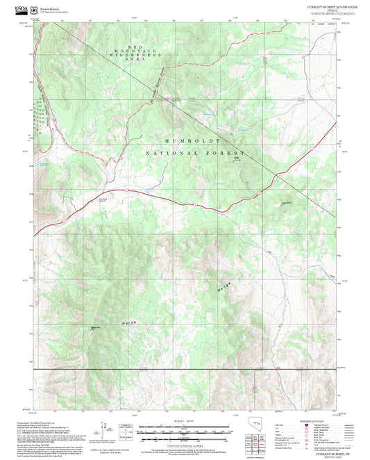 2025 Forest Service Topo Map of Currant Summit Nevada