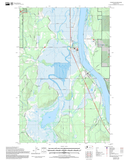 2025 Forest Service Topo Map of Cusick Washington