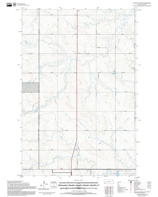 2025 Forest Service Topo Map of Daglum NW North Dakota