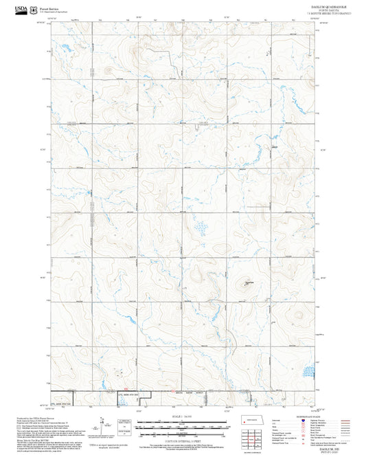 2025 Forest Service Topo Map of Daglum North Dakota