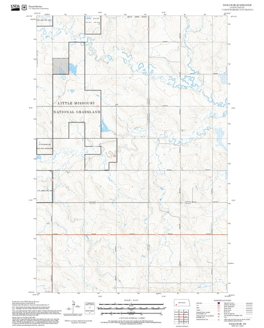 2025 Forest Service Topo Map of Daglum SE North Dakota