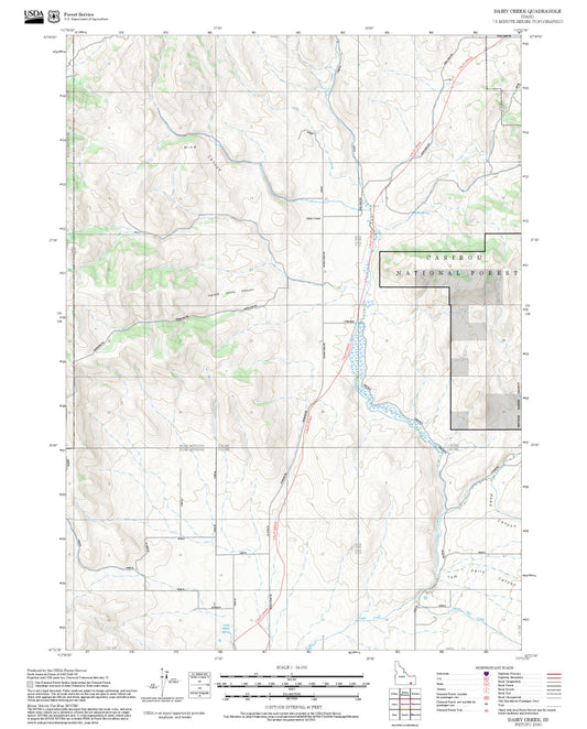 2025 Forest Service Topo Map of Dairy Creek Idaho