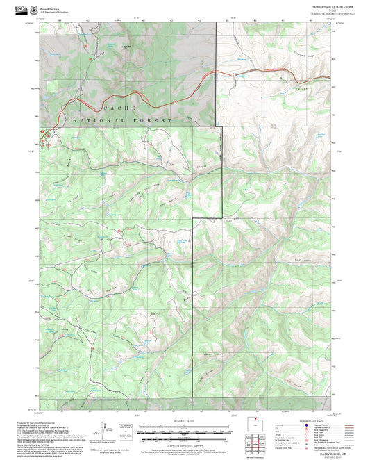 2025 Forest Service Topo Map of Dairy Ridge Utah