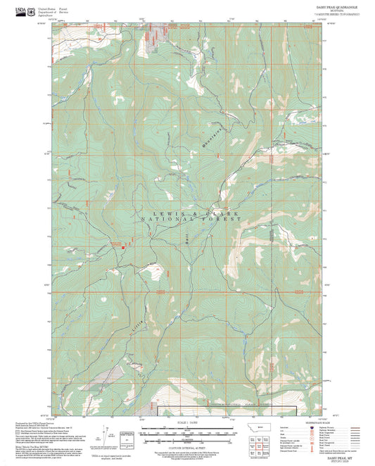 2025 Forest Service Topo Map of Daisy Peak Montana