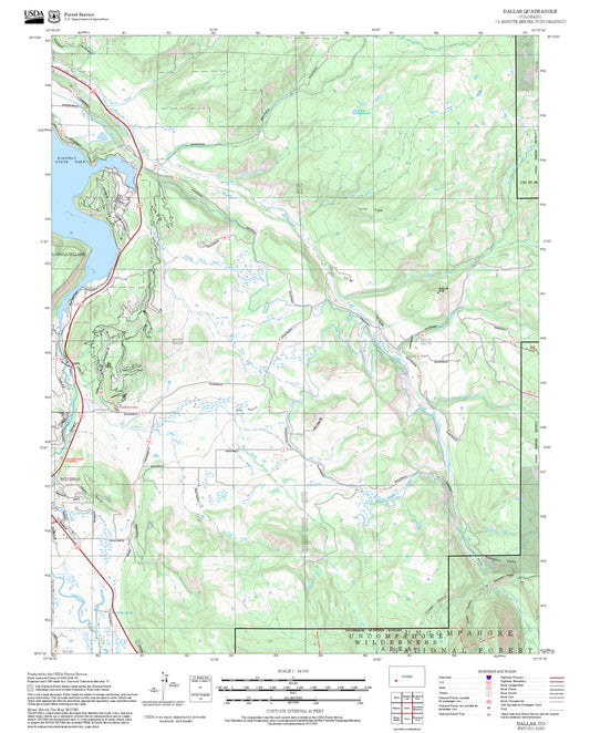 2025 Forest Service Topo Map of Dallas Colorado