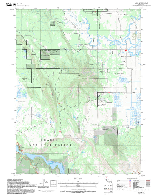 2025 Forest Service Topo Map of Dana California