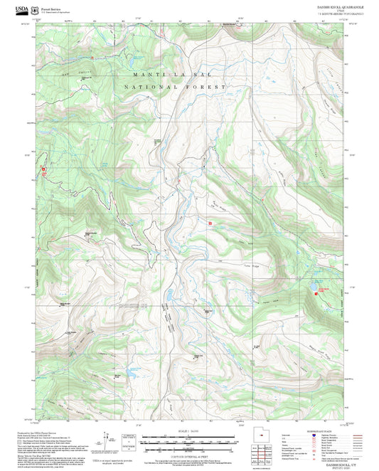 2025 Forest Service Topo Map of Danish Knoll Utah