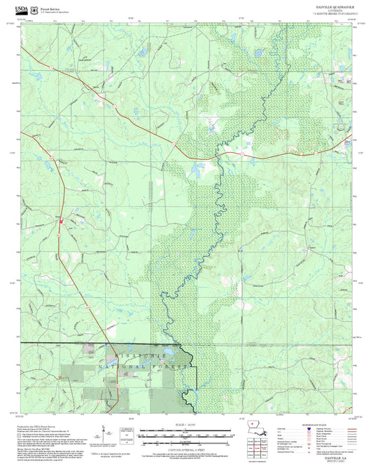 2025 Forest Service Topo Map of Danville Louisiana