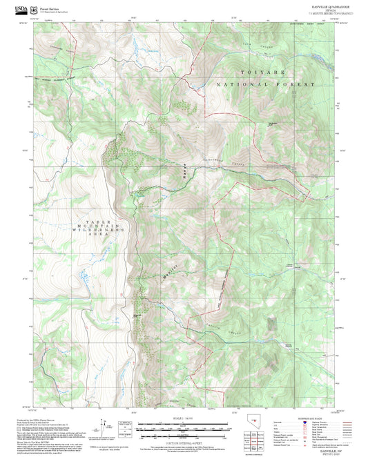 2025 Forest Service Topo Map of Danville Nevada