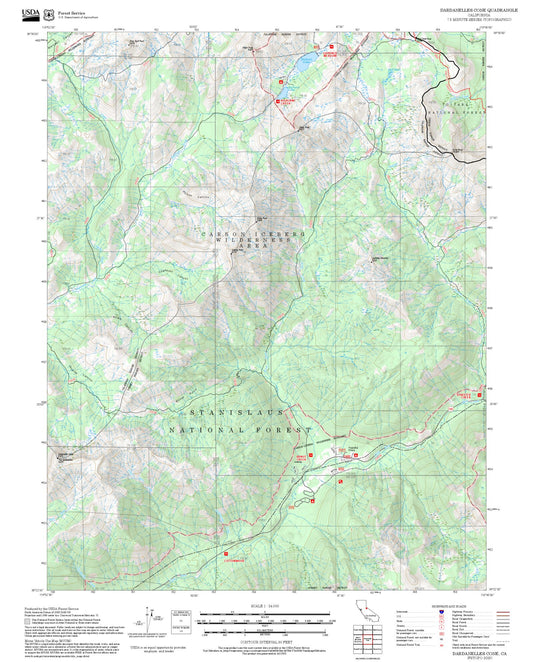 2025 Forest Service Topo Map of Dardanelles Cone California