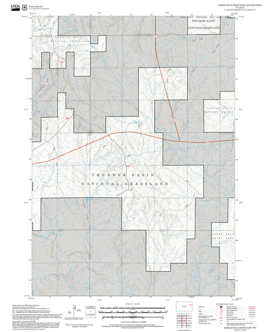 2025 Forest Service Topo Map of Darlington Draw East Wyoming
