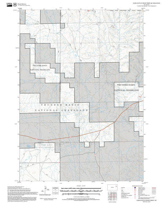 2025 Forest Service Topo Map of Darlington Draw West Wyoming