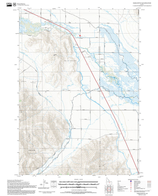 2025 Forest Service Topo Map of Darlington Idaho